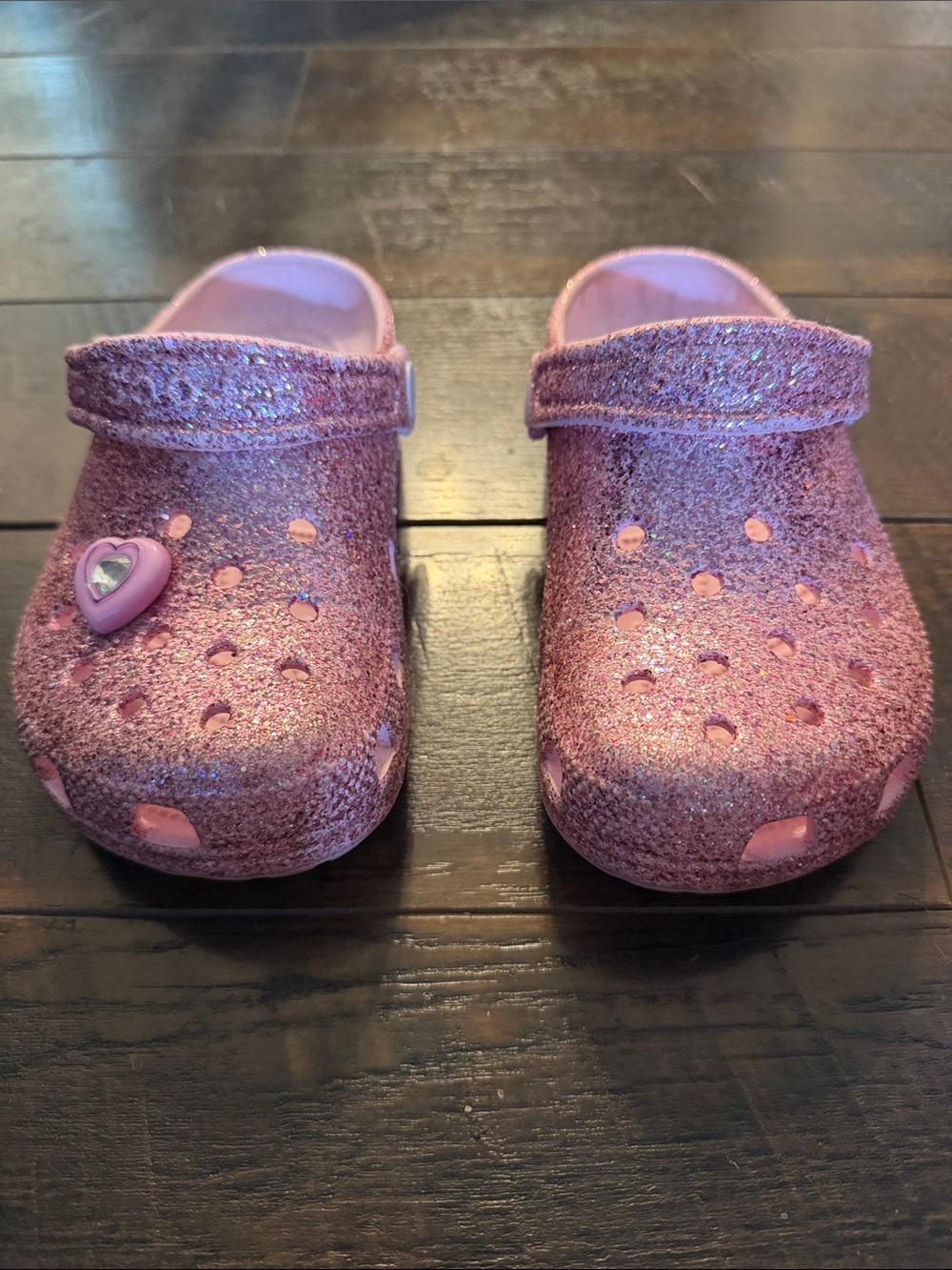 CROCS Kids Glitter Clogs in Sparkling Pink Purple
